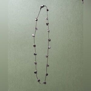 Delicate Silver Disc Station Necklace.